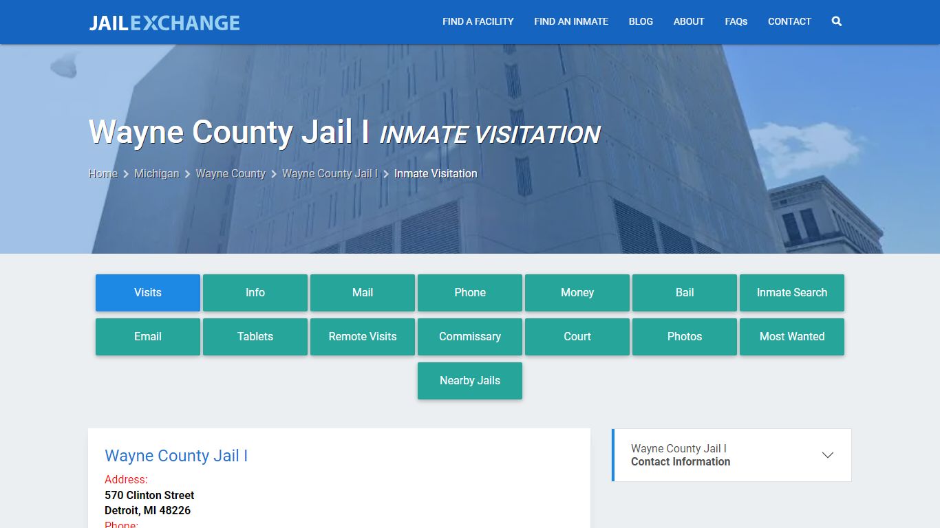 Inmate Visitation - Wayne County Jail I, MI - Jail Exchange